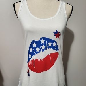 Fourth of July Patriotic Kiss Tank Top
